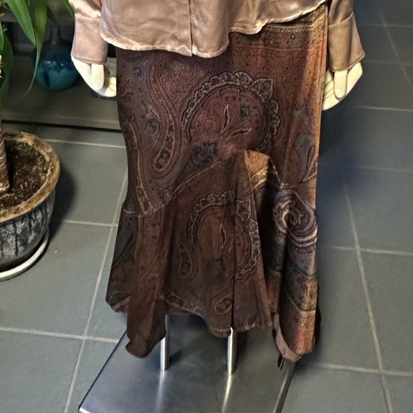 Vintage Lauren Ralph Lauren Silk Paisley Midi Tulip Flared Skirt ~ Size 6 - Picture 6 of 6